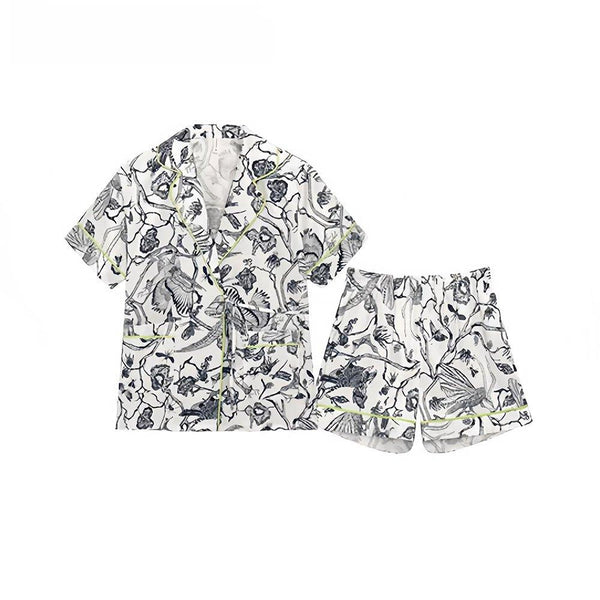 Colorful short sleeved new fashionable women's sleepwear set - VINEEMAN