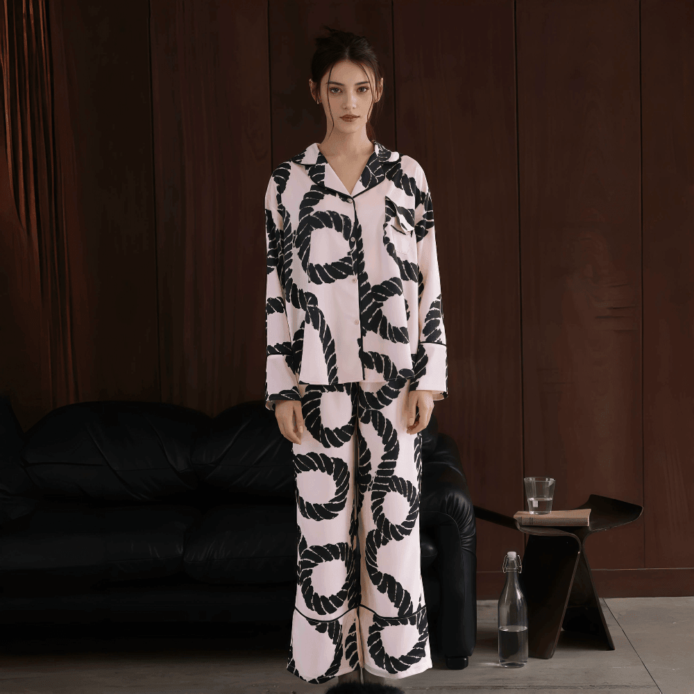 Pink long casual pyjamas for women - VINEEMAN