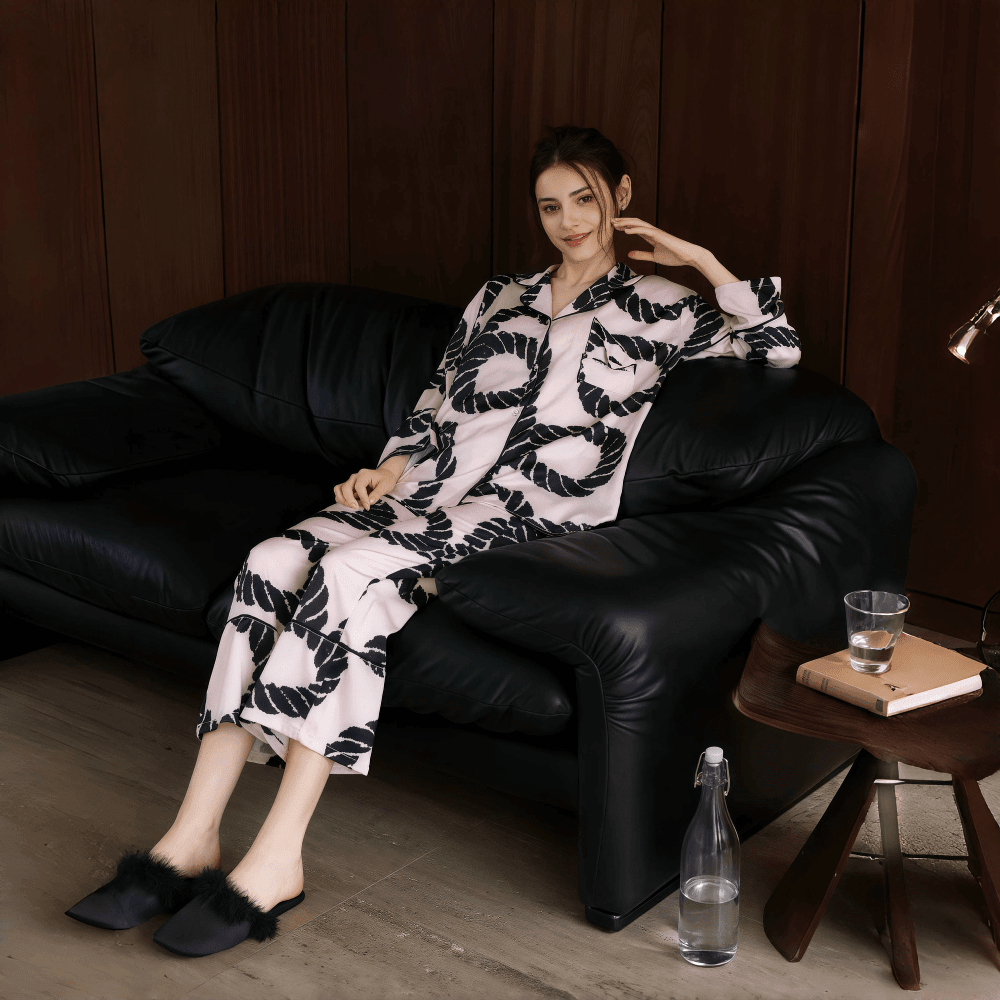 Pink long casual pyjamas for women - VINEEMAN