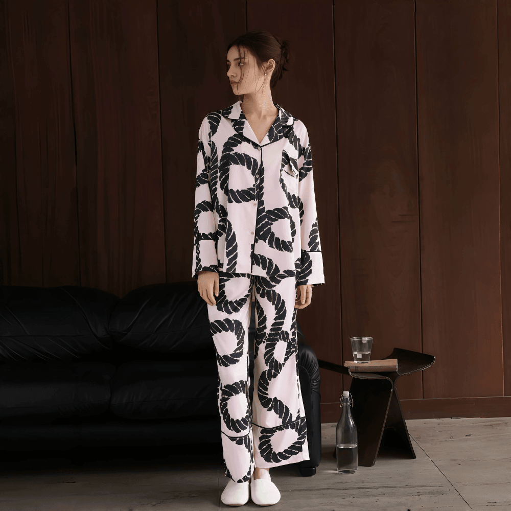 Pink long casual pyjamas for women - VINEEMAN